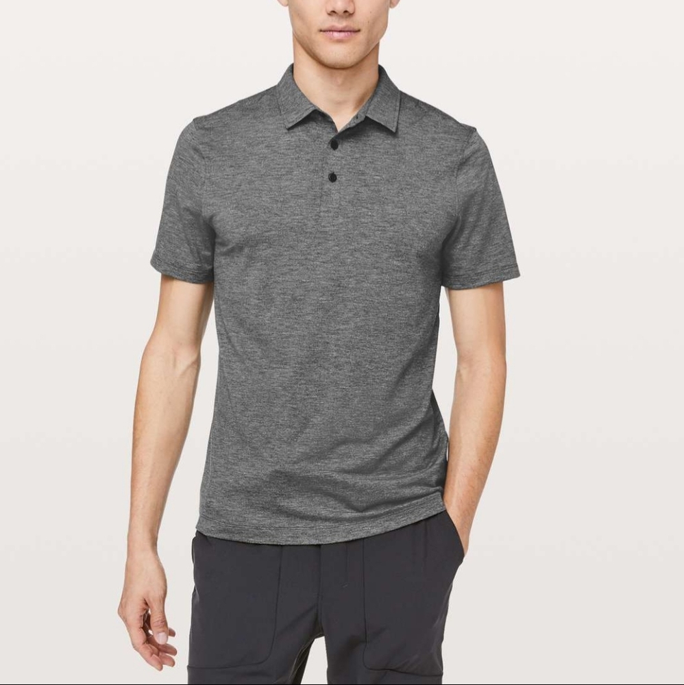 Lululemon Evolution Polo Heathered Black (First Release) Size Large